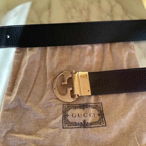 Gucci GG Interlocking Buckle Reversible Belt Black/Brown - Picture 3 of 9